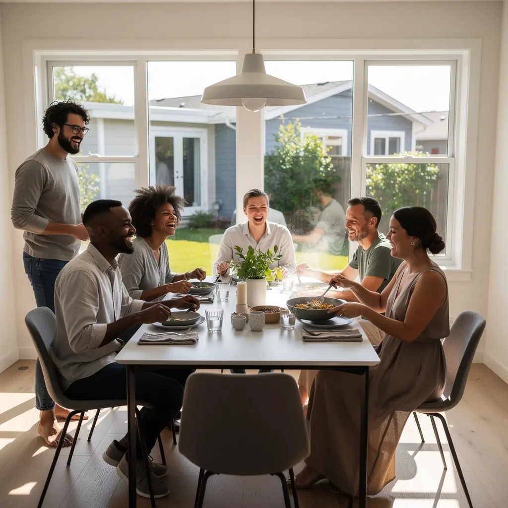 Уютный бунгало с современным дизайном и эффективной планировкой, идеально подходящее для комфортного проживания.